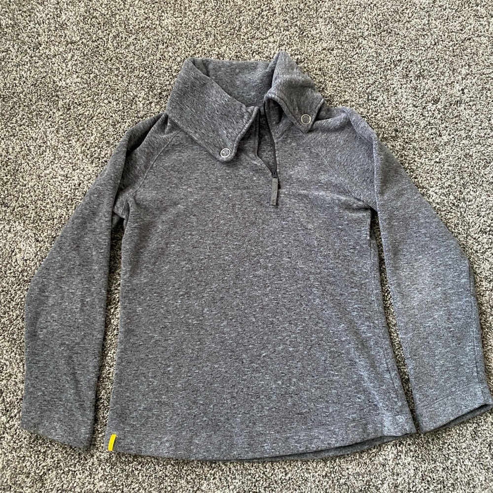 Grey Lole Asymmetrical V-Neck Pullover in Medium